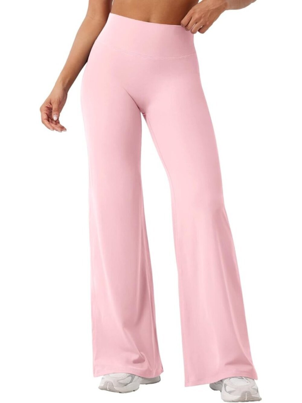 Women's Light Pink No Front Seam Straight High Waist Imported Yoga Leggings
